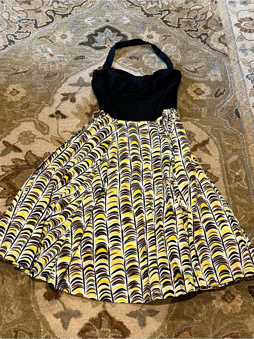 Anthropologie Girls from Savoy Memory of Feathers Halter Vintage Pinup Dress - Picture 13 of 13